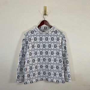 Loft Outlet Fair Isle Snowflake Mock Neck Sweater Womens XS Cozy Winter Ski